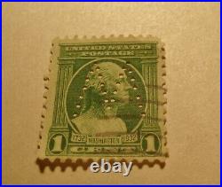 VERY RARE 1 Cent George Washington Green Stamp (Looking Right)