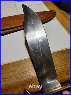VINTAGE 1973/74 WESTERN USA W49 BOWIE KNIFE WithSHEATH GUARD STAMPED GREAT COND