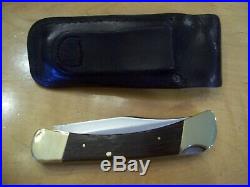 VINTAGE BUCK KNIFE 110 Inverted 1 Liner Buck Stamp 1961-1967 Solid Ebony Wood