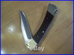 VINTAGE BUCK KNIFE 110 Inverted 1 Liner Buck Stamp 1961-1967 Solid Ebony Wood