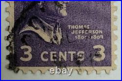 VINTAGE United States Postage Stamp THOMAS JEFFERSON (Purple 3 cent) 018