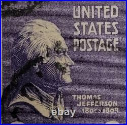 VINTAGE United States Postage Stamp THOMAS JEFFERSON (Purple 3 cent) 018