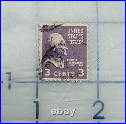 VINTAGE United States Postage Stamp THOMAS JEFFERSON (Purple 3 cent) 018