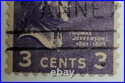 VINTAGE United States Postage Stamp THOMAS JEFFERSON (Purple 3 cent) 020