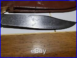 VINTAGE WESTERN W49 USA BOWIE KNIFE WithGENERIC SHEATH BOULDER, CO. GUARD STAMPED