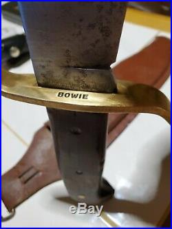 VINTAGE WESTERN W49 USA BOWIE KNIFE WithGENERIC SHEATH BOULDER, CO. GUARD STAMPED