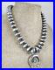 VTG Graduated Sterling Silver Stamped Navajo Pearls 21 Turquoise Naja Necklace