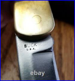 VTG RARE EARLY Buck USA 110 Inverted 2 Line Tang Stamp Folding Lockback Knife