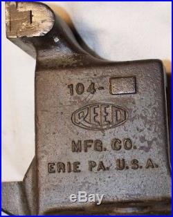 VTG Reed MFG Co Erie Pa USA No. 104 Heavy Bench Vise 4 x 6 Stamped 1076 45lbs