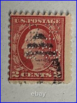 Very Rare George Washington Red 2 Cent Postage Stamp with PERFIN / BP & CO