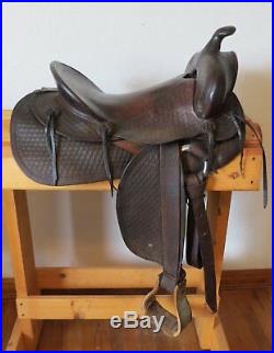 Vintage 1920's Maker Marked Handmade Basket Stamped Saddle