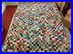 Vintage 1940’s 50’s 60’s Hand Sewn Postage Stamp Quilt Top 81x 95