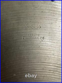 Vintage 40s Trans Transition Stamp Zildjian 16 Crash Cymbal 865 Grams