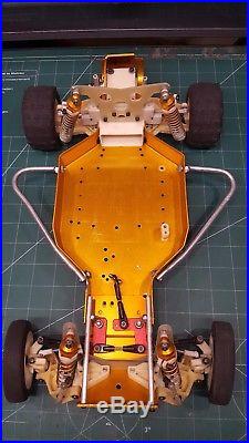 Vintage Associated RC10 Gold Pan A Stamp buggy withHot Trick Steering + Parts
