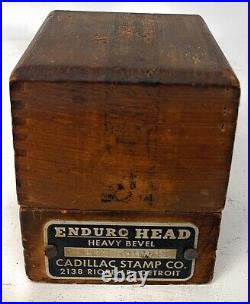 Vintage CADILLAC DETROIT ENDURO HEAD 1/4 #1-9 Heavy Metal STAMPING DIE Nice