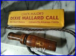 Vintage(Chick Major)Dixie Mallard Arkansas Duck Call withBox with Gold stamp label