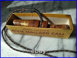 Vintage(Chick Major)Dixie Mallard Arkansas Duck Call withBox with Gold stamp label