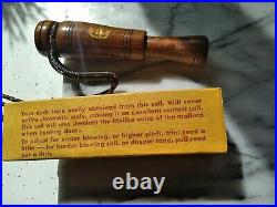 Vintage(Chick Major)Dixie Mallard Arkansas Duck Call withBox with Gold stamp label