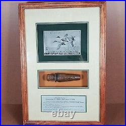 Vintage Chick Majors Burned Dixie Logo Wooden Duck Call, Bird Hunting Stamp