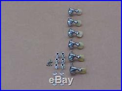 Vintage Grover Pat Pend Tuners Fender F Stamped Pearl Button Rare Set Complete
