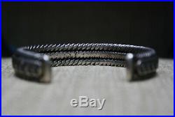 Vintage Heavy Native American Navajo Stamped Sterling Cuff Bracelet