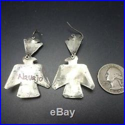 Vintage NAVAJO Hand-Stamped Sterling Silver THUNDERBIRD and ARROWHEAD EARRINGS