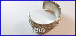 Vintage Native American Dead Pawn Sterling Silver 925 Stamped Heavy Cuff V284