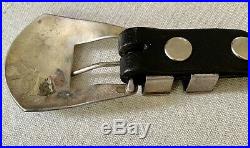 Vintage Native American Sterling Silver Overlay Belt Buckle Hand Stamped 14K