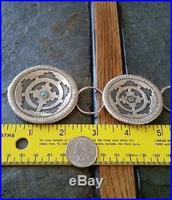 Vintage Navajo 42 3/4 Hand Stamped Sterling Silver Link Concho Belt 375 Grams