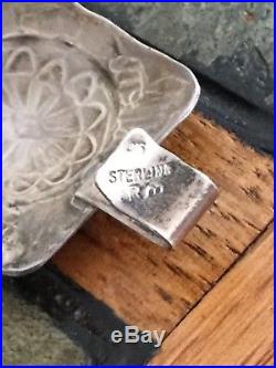 Vintage Navajo Hand Stamped Sterling Silver Oval Link Concho Belt