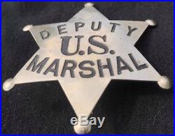 Vintage Obsolete Deputy U. S. Marshal Badge ALLEN STAMP & SEAL CO KANSAS CITY
