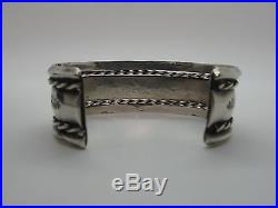 Vintage Old Pawn Navajo Sterling Silver Cuff Bracelet with Stamping 43.7g