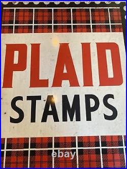 Vintage Original 60s PLAID STAMPS Country Store Gas Station Sign 60 x 36