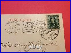 Vintage Post Card with 1 cent B. Franklin Stamp series 1902 with a couple of ra