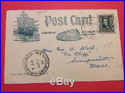 Vintage Post Card with U. S. 1 cent B. Franklin Stamp series 1902