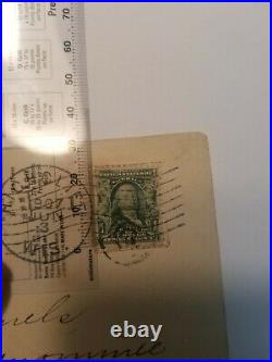 Vintage Post stamp Benjamin Franklin 1c Rare Great investment & Flag cancellatio