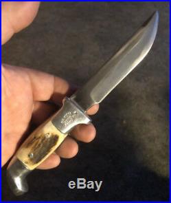 Vintage R. H. Ruana 11a M Stamp Knife Bonner Montana With Sheath