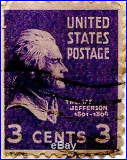 Vintage RARE 1944 Thomas Jefferson 3 Cent Stamp A279 on Letter