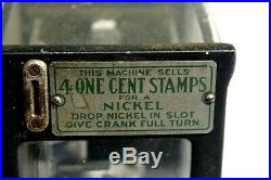 Vintage Stamp Vending Machine 4 One cent Stamps for a Nickel