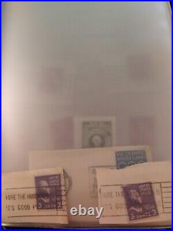 Vintage Stamps from the United States of America, Purple Abraham Lincoln Stamps