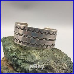 Vintage Sterling or Coin Silver Hand Stamped Cuff Bracelet