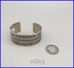 Vintage Sterling or Coin Silver Hand Stamped Cuff Bracelet