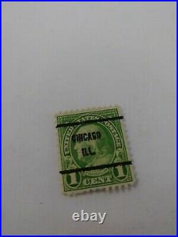 Vintage US Ben Franklin 1 Cent Stamp Green