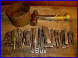 Vintage Watchmakers Jewelers Hammer & Chasing Stamp Tool Lot Design Chisels