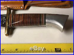 Vintage Western USA Stamped L46-8 Knife 6 Blade Leather Sheath. Clean