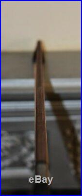 Vintage double bass bow stamped E. A. Ouchard New York 925 Pernumbucco