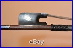 Vintage double bass bow stamped E. A. Ouchard New York 925 Pernumbucco