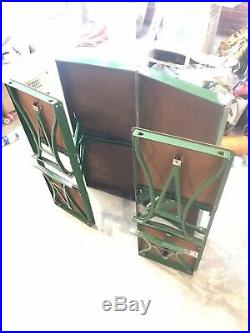 Vintage green Handy Folding Picnic Table and Chair Set Milwaukee Stamping Co