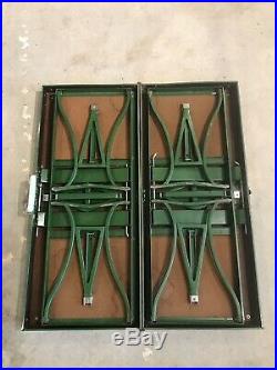 Vintage green Handy Folding Picnic Table and Chair Set Milwaukee Stamping Co