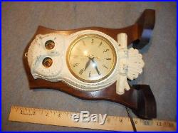 Vintage moving eyes owl clock. United clock corp. Stamped on metal casting 1951